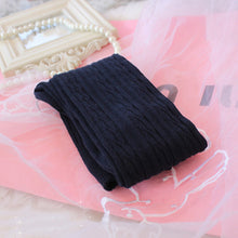 Women Cotton Wool Braid Over Knee Warm Socks Thigh-Highs Hose Stocks