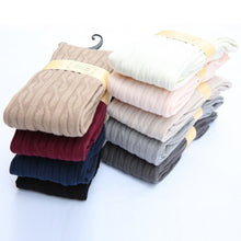 Women Cotton Wool Braid Over Knee Warm Socks Thigh-Highs Hose Stocks