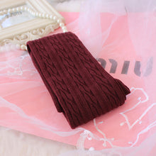 Women Cotton Wool Braid Over Knee Warm Socks Thigh-Highs Hose Stocks