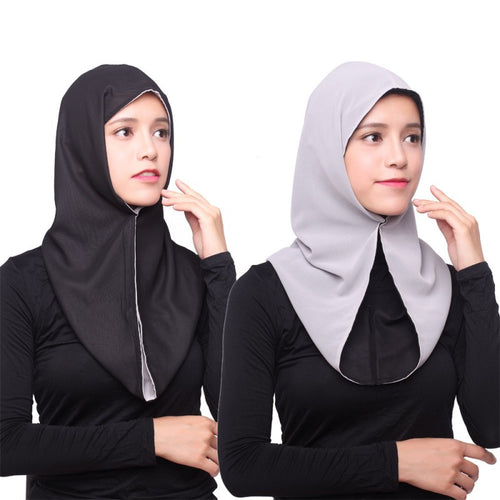 Women Headwear Two Way Use Muslim Chiffon Hijab Cover Islamic Scarf Caps Shawls Headscarf Y09