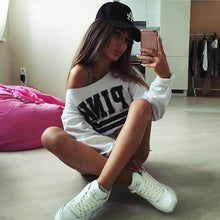 Women Herfst Sweatshirts Vrouwen Losse Casual Print Dames Thicken Off De Schouder Truien Y09