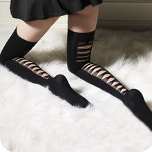 Women Sexy Hollow Long Stockings Black Knee High Thigh Stay Up Tights Stockings