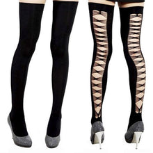 Women Sexy Hollow Long Stockings Black Knee High Thigh Stay Up Tights Stockings