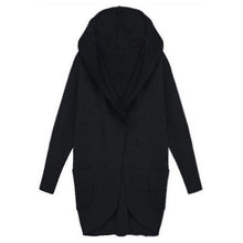 Women Warm Ladies Casual Long Woolen Slim Hooded V-neck Coat Outwear