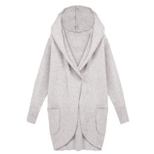 Women Warm Ladies Casual Long Woolen Slim Hooded V-neck Coat Outwear