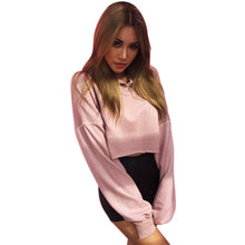 Women Long Sleeve Casual Crop Sweatshirt Pullover Hoodies Tops Y06