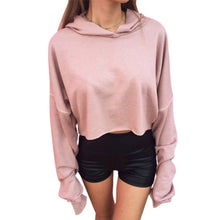 Women Long Sleeve Casual Crop Sweatshirt Pullover Hoodies Tops Y06