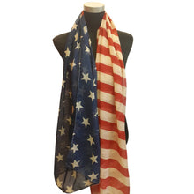 Stars and Stripes Large Patriotic Nautical American Scarf  Charming US Star Flag Shawl Wrap