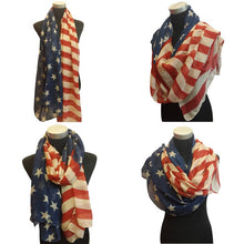Stars and Stripes Large Patriotic Nautical American Scarf  Charming US Star Flag Shawl Wrap