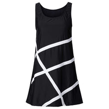 Women Dress White Black Plaid Casual Party Dresses Sleeveless Loose Beach Dress Plus  S-3XL