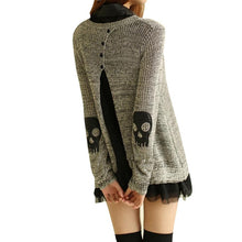 Women Sweater  Casual Skull Print Work Office Pullover Loose Knitted Sweaters