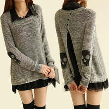 Women Sweater  Casual Skull Print Work Office Pullover Loose Knitted Sweaters