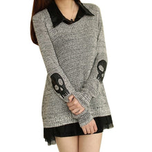Women Sweater  Casual Skull Print Work Office Pullover Loose Knitted Sweaters