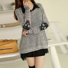 Women Sweater  Casual Skull Print Work Office Pullover Loose Knitted Sweaters