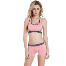 Women's Fitness Workout Seamless Padded Bra Set Bra + Shorts Suit