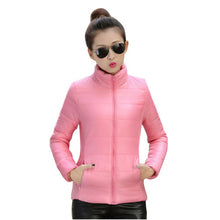 8 Colors Women Warm Ultra Light Cotton Blend Long Sleeve Zipper Jacket Outwear Coat