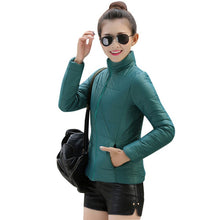 8 Colors Women Warm Ultra Light Cotton Blend Long Sleeve Zipper Jacket Outwear Coat