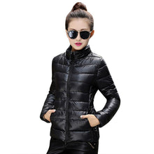 8 Colors Women Warm Ultra Light Cotton Blend Long Sleeve Zipper Jacket Outwear Coat