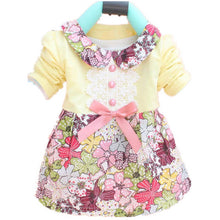 All Season Long Sleeve Doll Collar Baby Girls Dress 0-24Months Infant Floral Lace Bow Clothes Dresses