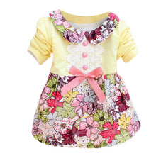 All Season Long Sleeve Doll Collar Baby Girls Dress 0-24Months Infant Floral Lace Bow Clothes Dresses