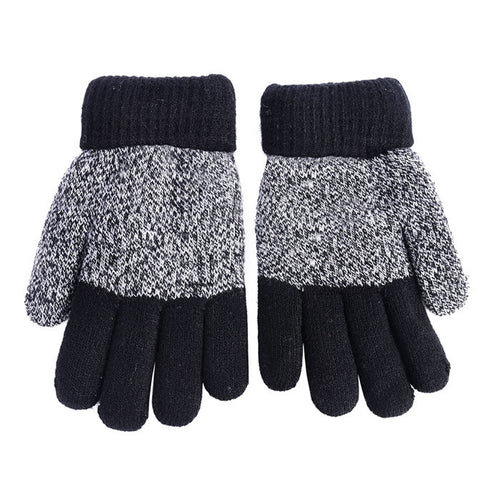 Kids Gloves Girls Boys Mittens Thick Warm Cashmere Student Five Fingers Gloves