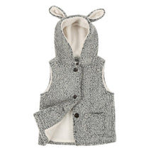 BOBORA Brand Little Kids Girls Warm Rabbit Ears Wool Vest Tops Children Clothes