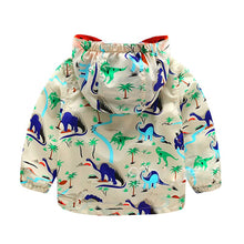 Baby Boys Jackets Children Hooded Dinosaur Printed Outerwear 2-6Y Kids Windbreaker Clothes