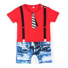 Baby Boys Short Sleeve Gentlemen Bodysuit Romper Suit Clothes