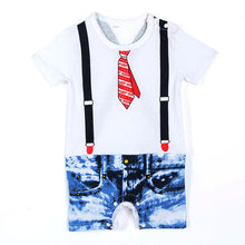 Baby Boys Short Sleeve Gentlemen Bodysuit Romper Suit Clothes