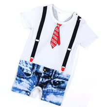 Baby Boys Short Sleeve Gentlemen Bodysuit Romper Suit Clothes