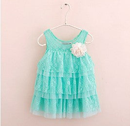 Baby Girls Lace Princess Dresses For Kids Flower Tutu Dress Children Clothing 4 Colors