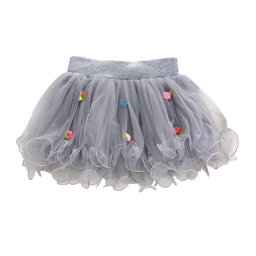 Baby Girls Rose Lace Princess Tulle Skirt Wedding Tutu Skirts 1-4Y Lovely