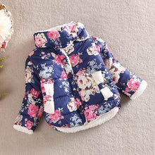 Baby Girls Cotton Floral Coat Long Sleeve Jacket Thick Warm Outerwear