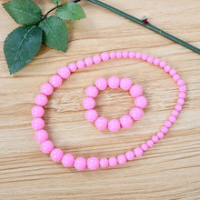 Beauty Baby Girls Cartoon Colorful Bead Necklace Bracelet Jewelry Set kids Gift