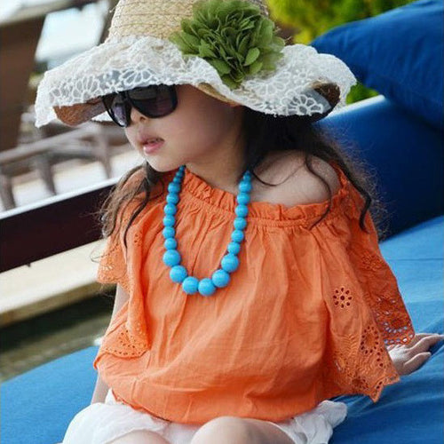 Beauty Baby Girls Cartoon Colorful Bead Necklace Bracelet Jewelry Set kids Gift