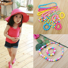 Beauty Baby Girls Cartoon Colorful Bead Necklace Bracelet Jewelry Set kids Gift