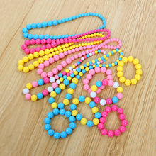 Beauty Baby Girls Cartoon Colorful Bead Necklace Bracelet Jewelry Set kids Gift