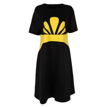 Big  Women Clothes 6XL Dresses O-Neck Short Sleeve Knee-Length Fit and Flare Dresses Casual Clothing