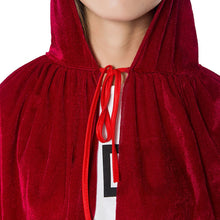 Black Halloween Costume Theater Prop Death Robe Red Velvet Hooded Gothic Hoody Cloak