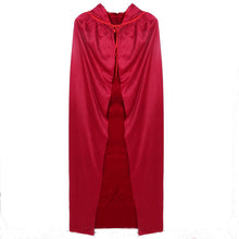 Black Halloween Costume Theater Prop Death Robe Red Velvet Hooded Gothic Hoody Cloak