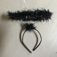 Black White Feather Angel Halo Headband Fancy Xmas Party Dress Headwear Costume