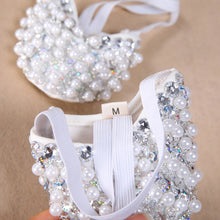 Bling Diamond Rhinestone Peals Half Sole Sandal Lyrical Belly Dance Shoes