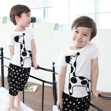 Boy Baby Animal Giraffe Print Tops Shirt + Dots Short Pants Costume 2pcs 2-6Year