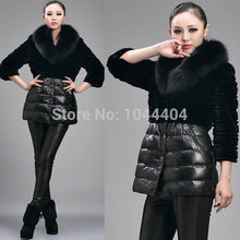 Brand Luxury Women Jacket Fox Faux Fur Leather Outerwear Long Sleeve Coat and