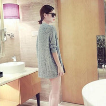 Brief Women Loose Batwing Cardigan Hip Long Shirts Sweater Casual Knitted Outwear