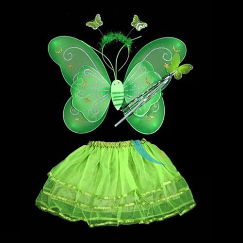 Butterfly Wing Wand Headband Tutu Skirts Cosplay Costume For Fairy Girl Kids Skirt