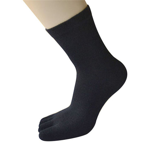 Casual Breathable Men's S Five Finger Toe Socks Solid Long Ankle Cotton Socks  PY6