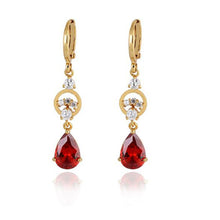 Charm 18K Earrings Golden Plated Water Crystal Eardrop Earring Dangle Earrings for Women