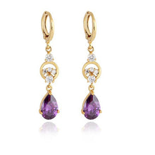 Charm 18K Earrings Golden Plated Water Crystal Eardrop Earring Dangle Earrings for Women