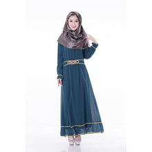 Chic Chiffon Kaftan Abaya Jilbab Islamic Muslim Women's Long Sleeve Maxi Dress  PY3